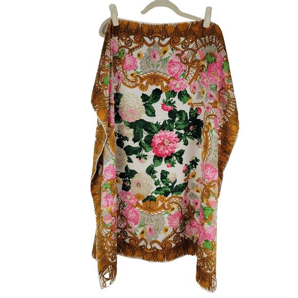 Gianfranco Ferre Baroque Floral Silk Square Scarf 34